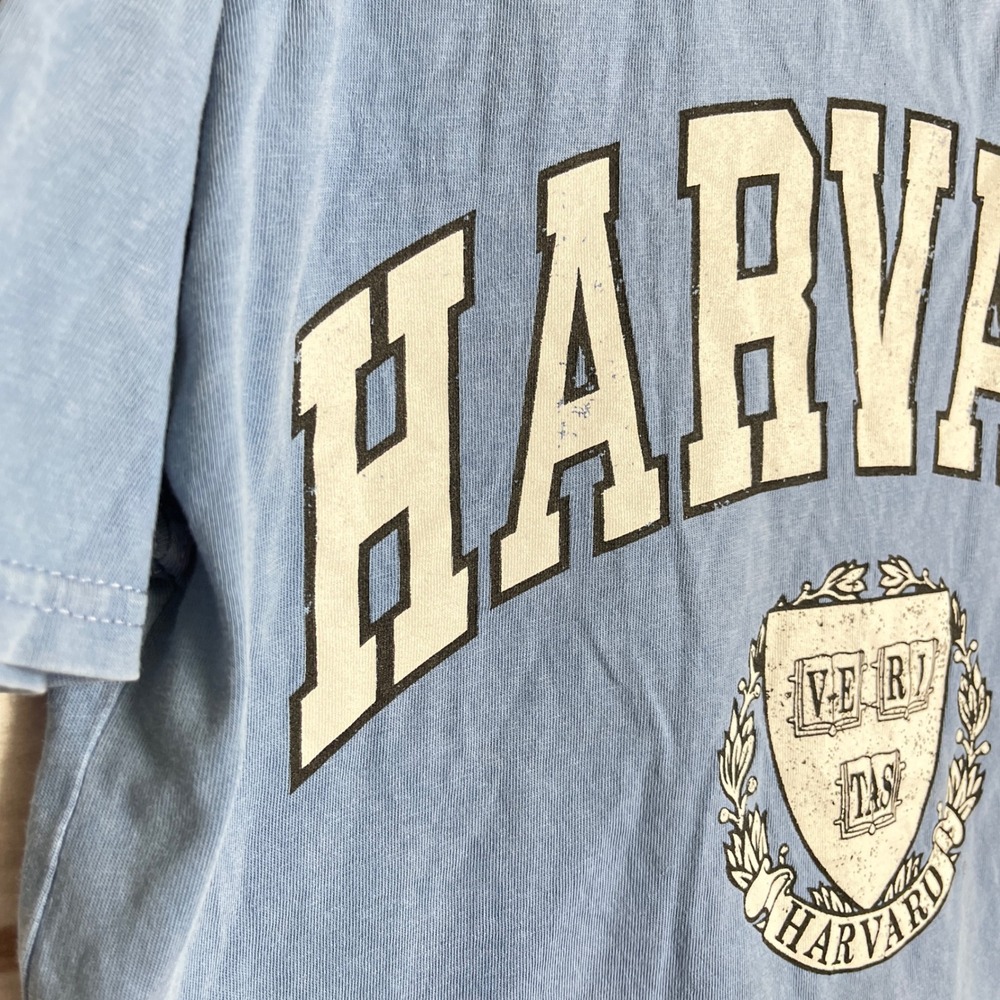 Zara Kids Harvard University Blue Graphic Print Short Sleeve T-Shirt Size 7 - Picture 3 of 6